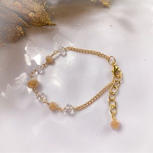 Champagne/Clear Glass Bracelet